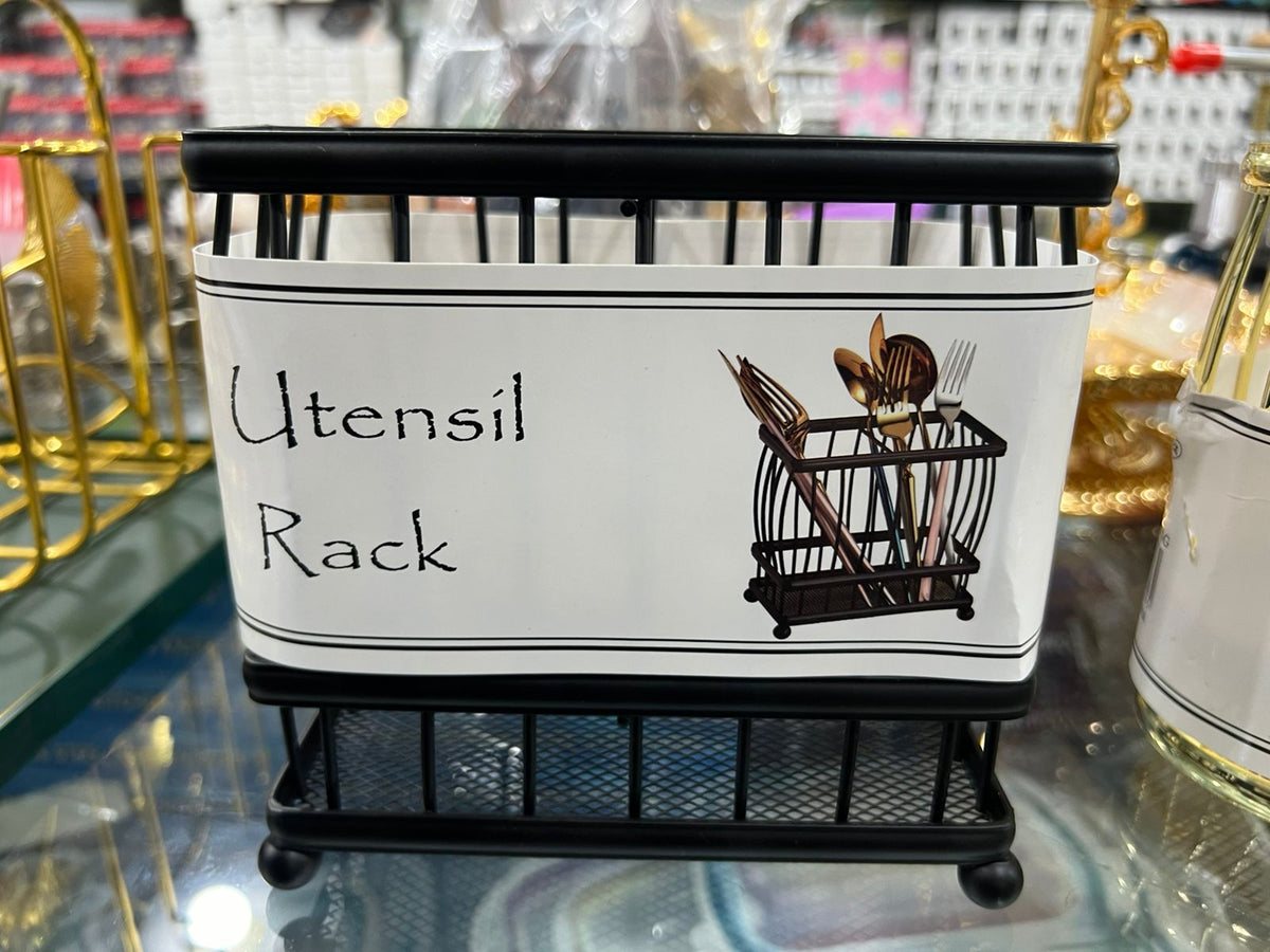 Utrensils Rack Black Stainless Steel Utensil Rack – TheBawarchiKhana