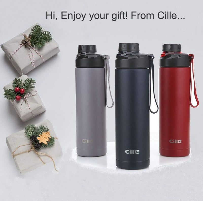 Cille 520ML Stainless Steel Insulated Water Bottle Leakproof Travel Vacuum Flask