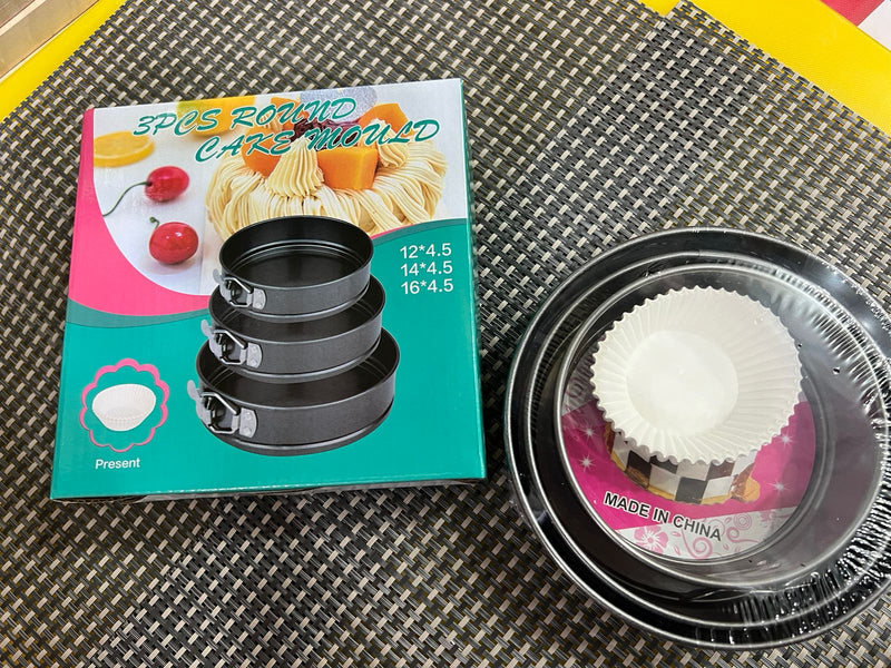 Round Cake Moulds Set of 3