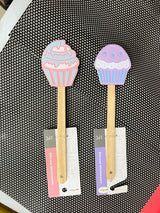 Cup Cake Style Cute Spatula with Wooden Handle 1Pc