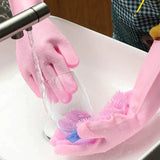 Silicone Washing Gloves With Scrubber High Quality