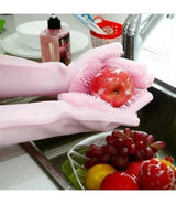 Silicone Washing Gloves With Scrubber High Quality