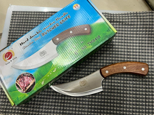 Hard Durable Wooden Handle Stainless Steel BUTCHER KNIFE TM6418