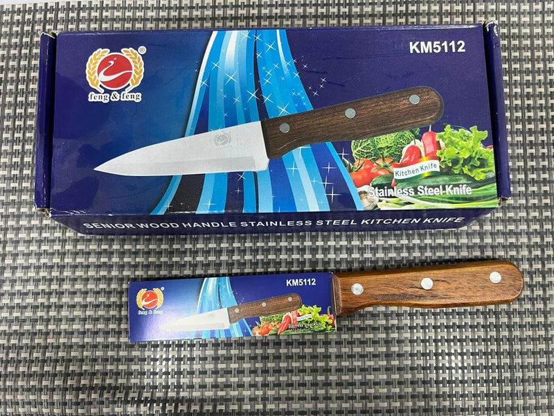 Hard Durable Wooden Handle Stainless Steel Knife KM5112