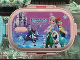 Adorable Cartoon Stainless Steel Lunch Box WITH STEEL SPOON AND CHOPSTICK 113A