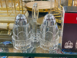 Acrylic Cruet Set 2Pcs Salt and Pepper Shaker and a Holder - TheBawarchiKhana