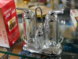 Acrylic Jam Jar Set of 4Pcs With Stainless Steel Stand 2Sauce Jars and 2Shakkers - TheBawarchiKhana